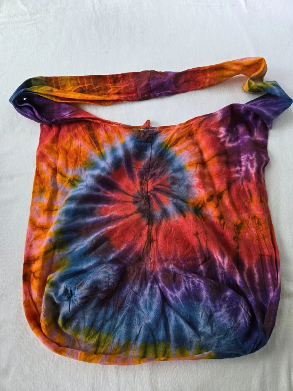 Colorful Tie Dye Boho Sling Bag 100% Cotton NWT